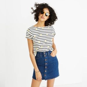 Madewell Stretch Denim Straight Mini Skirt, Button Front - Size 31